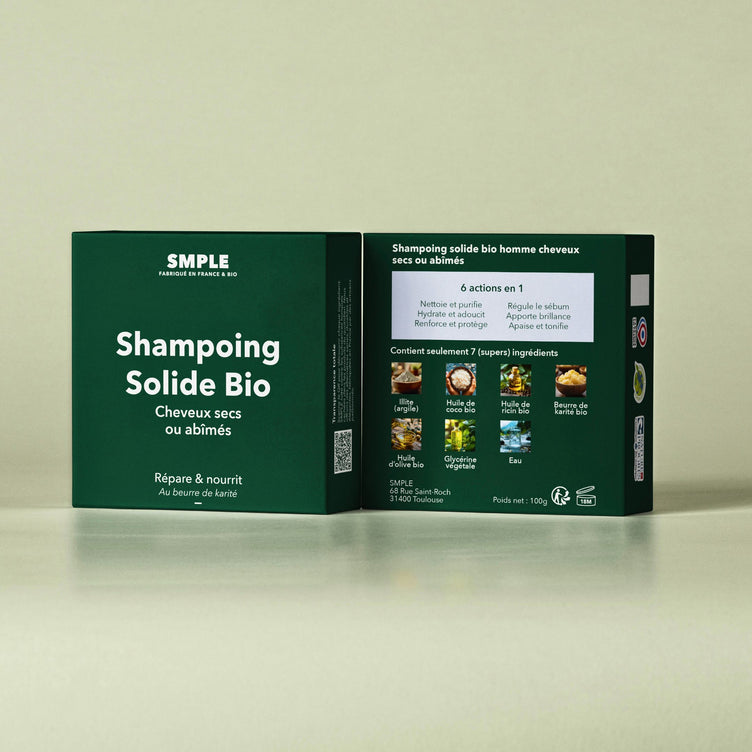 Shampoing Sans Plastique Cheveux Barbe Secs ou Abîmés