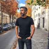 T-shirt homme épais et classe fabriqué en France - noir - SMPLE