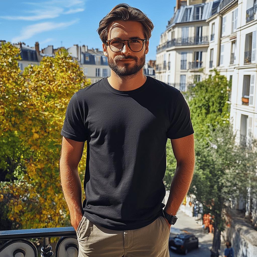 T-shirt homme fabriqué en France - noir - SMPLE